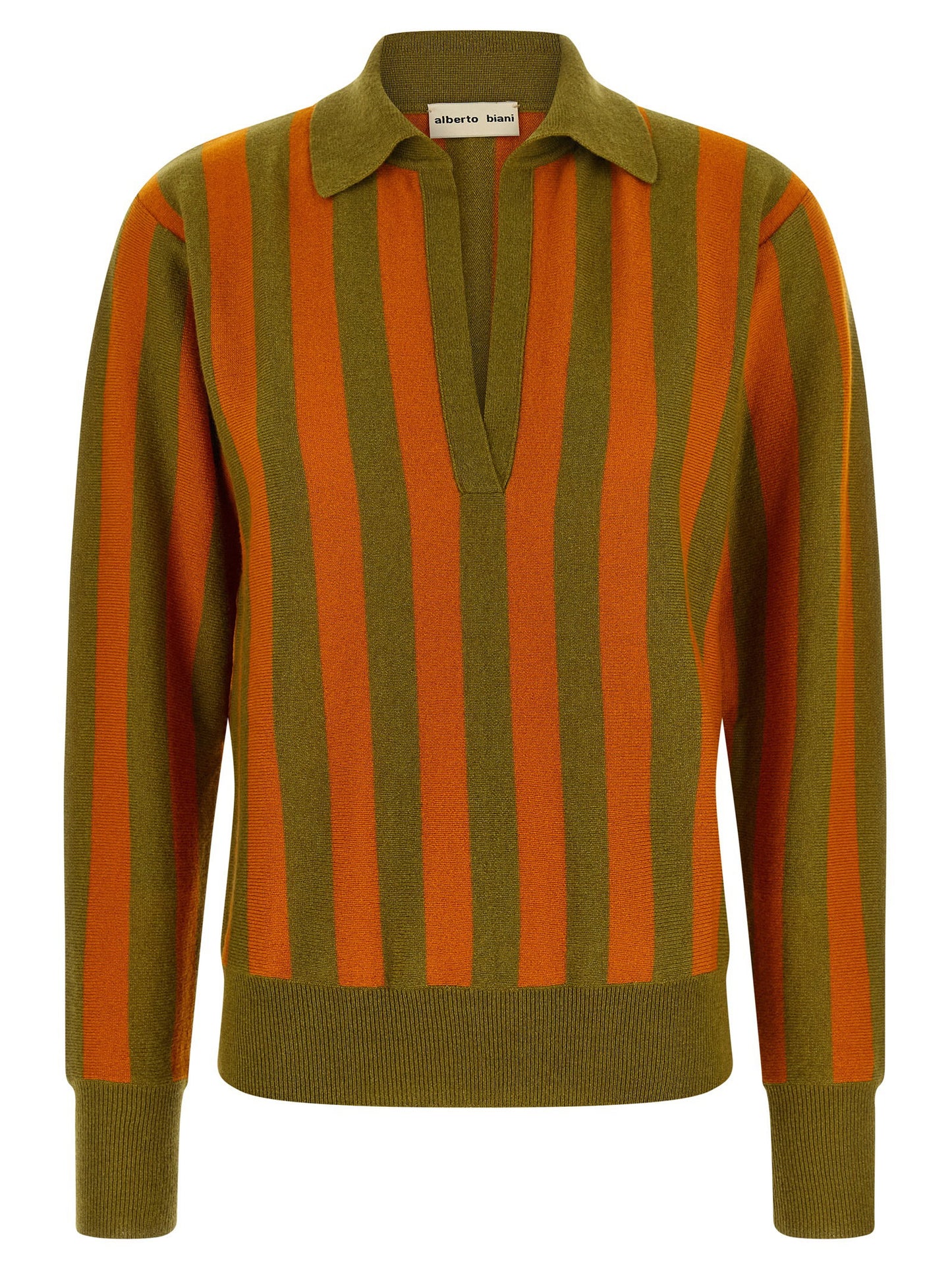 Alberto Biani Striped Knit Polo Shirt