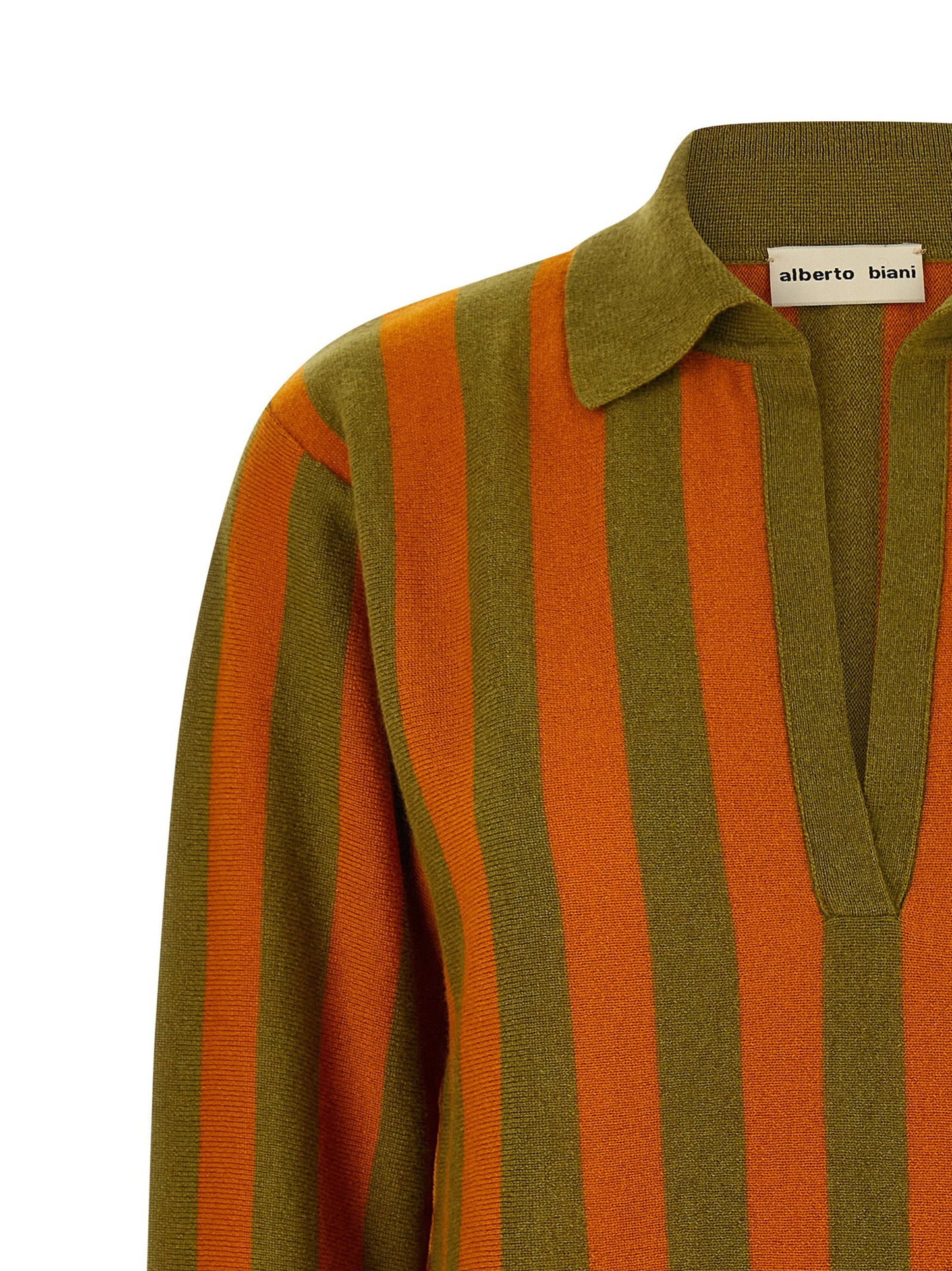 Alberto Biani Striped Knit Polo Shirt
