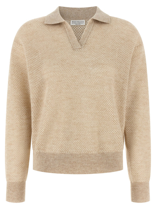 Brunello Cucinelli Waffle Processing Polo Shirt
