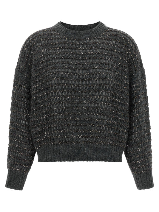 Brunello Cucinelli Dazzling Braids Sweater