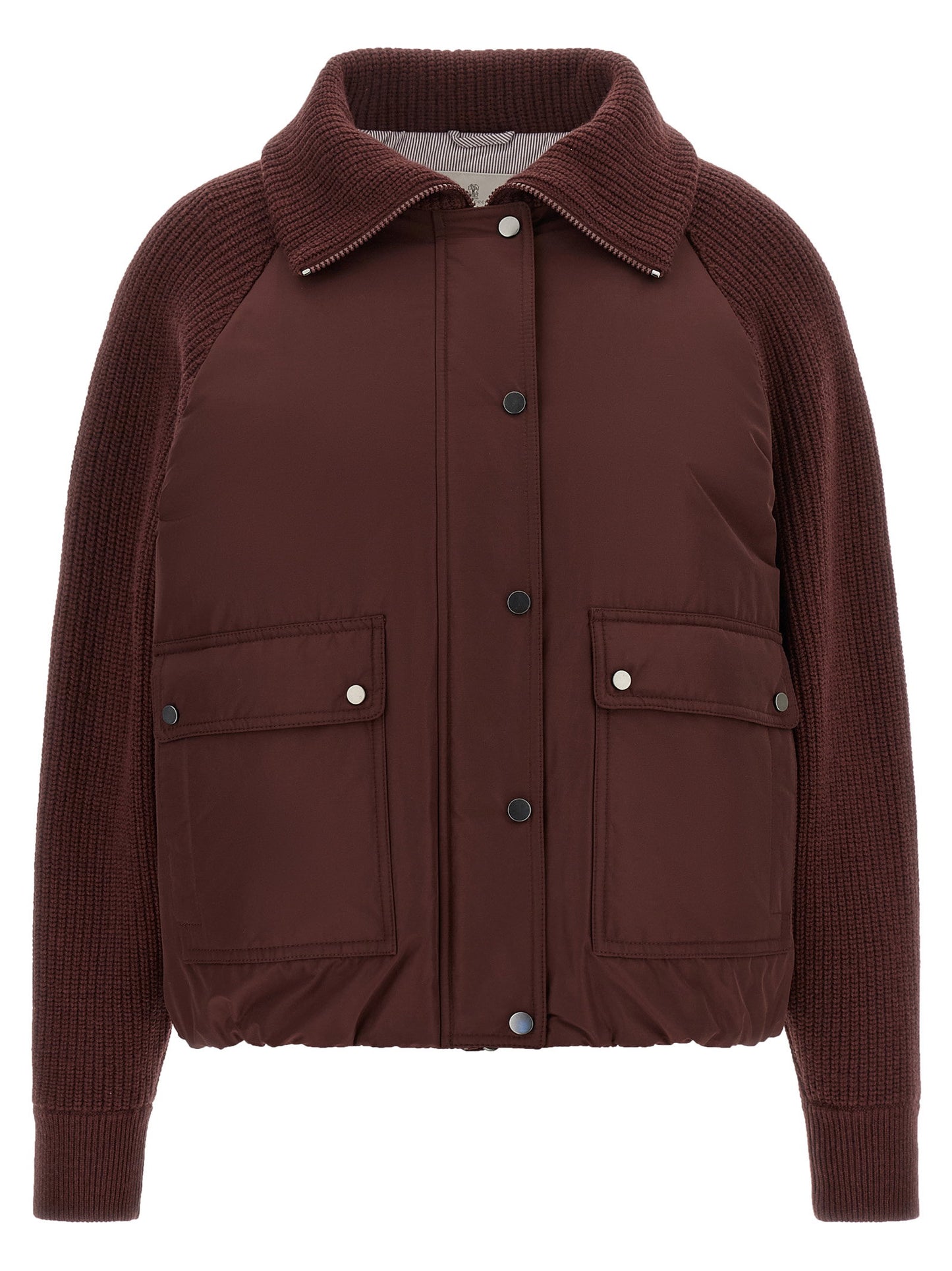 Brunello Cucinelli Shiny Zipper Pull Down Jacket