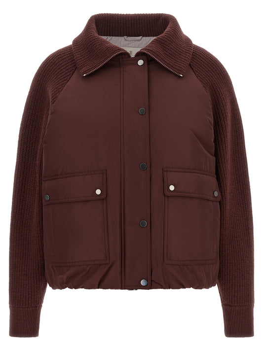 Brunello Cucinelli Shiny Zipper Pull Down Jacket