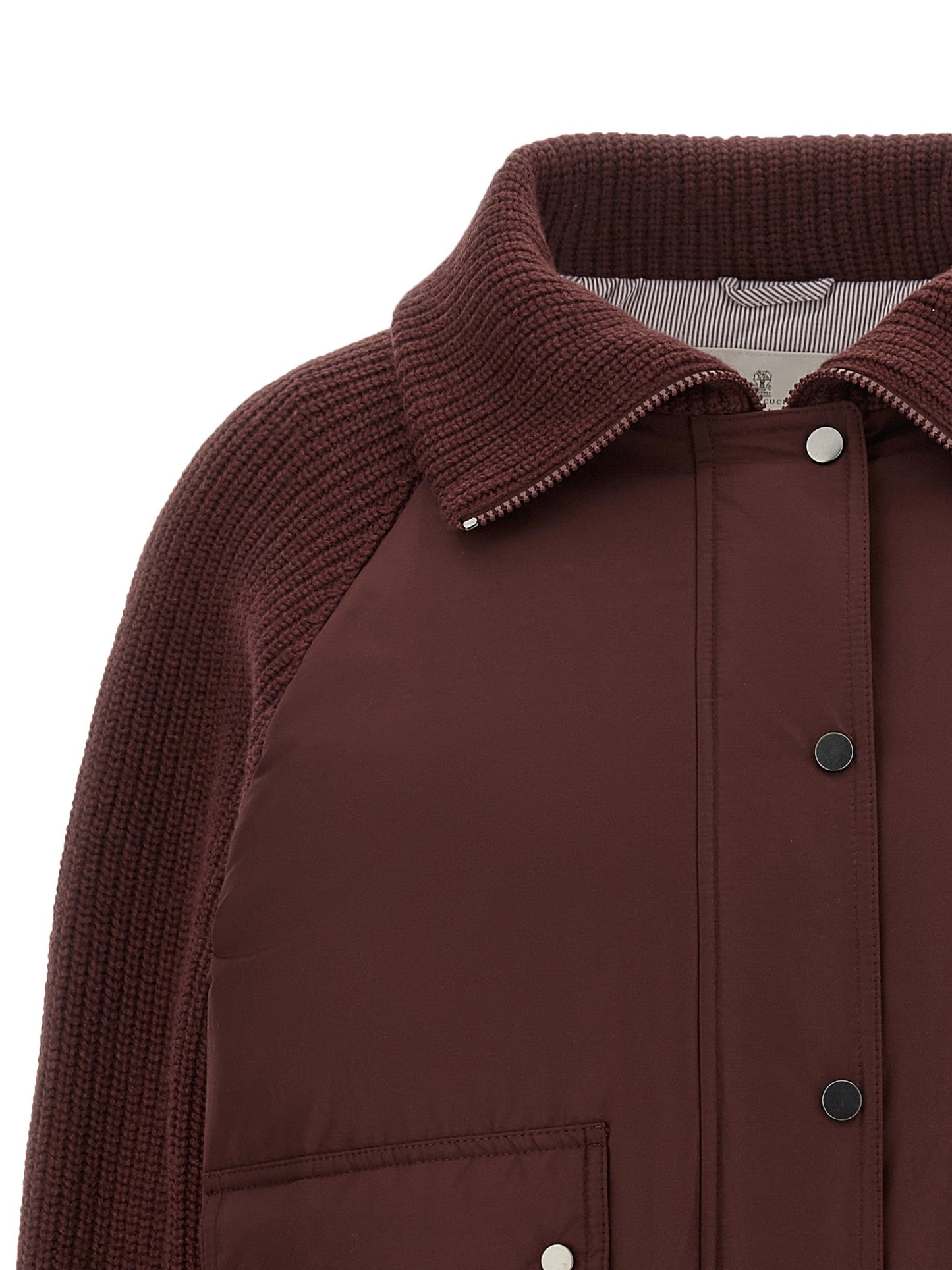 Brunello Cucinelli Shiny Zipper Pull Down Jacket
