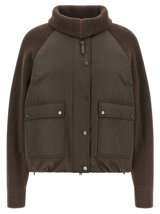 Brunello Cucinelli Knit Insert Down Jacket