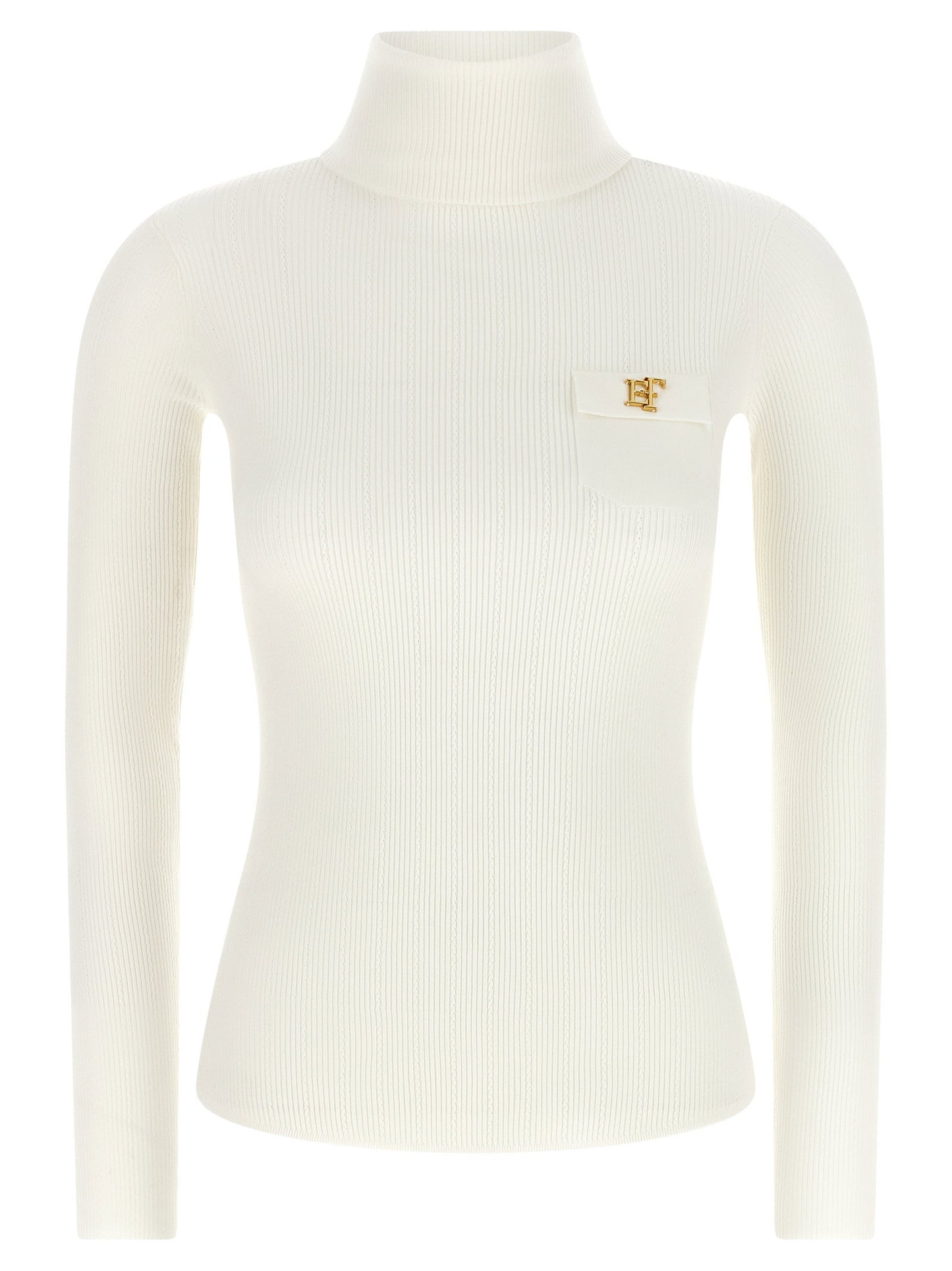 Elisabetta Franchi Turtleneck Embroidery à Jour
