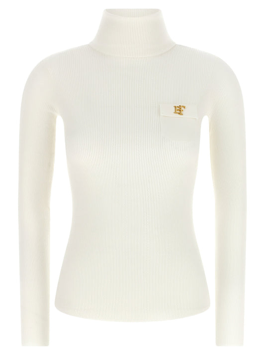 Elisabetta Franchi Turtleneck Embroidery à Jour