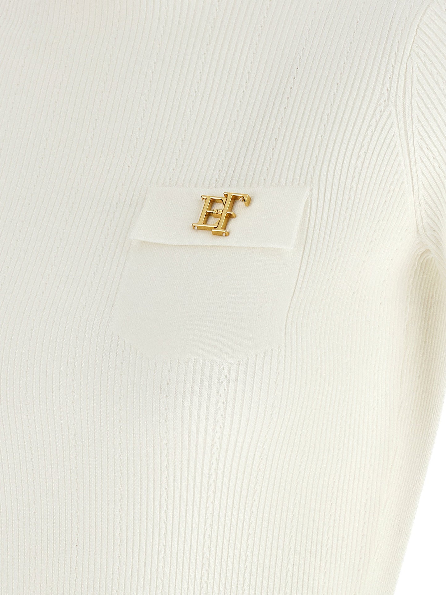Elisabetta Franchi Turtleneck Embroidery à Jour