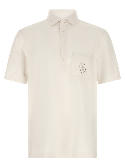 Brunello Cucinelli Heraldic Logo Polo Shirt