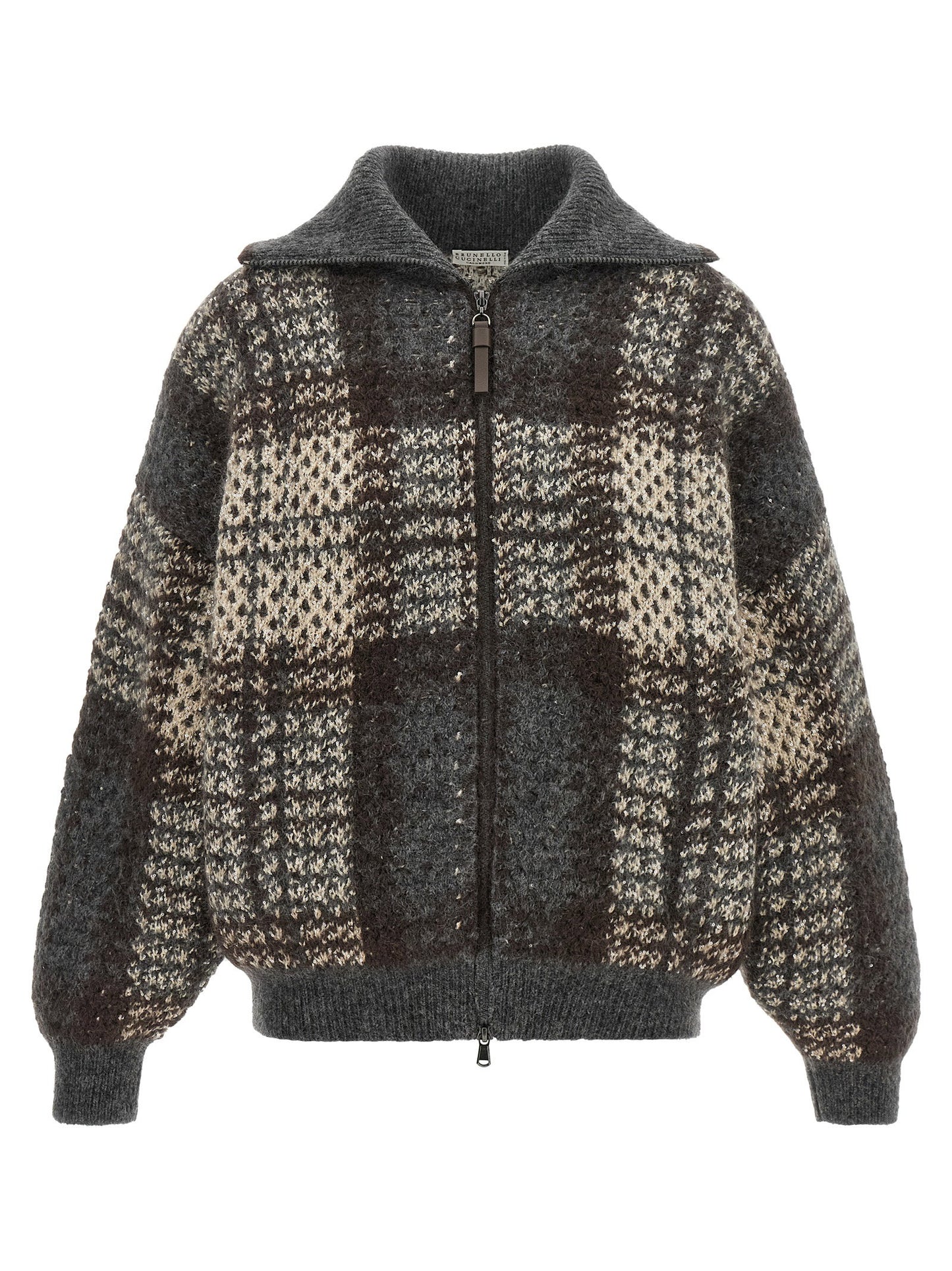 Brunello Cucinelli Double Dazzling Tartan Cardigan