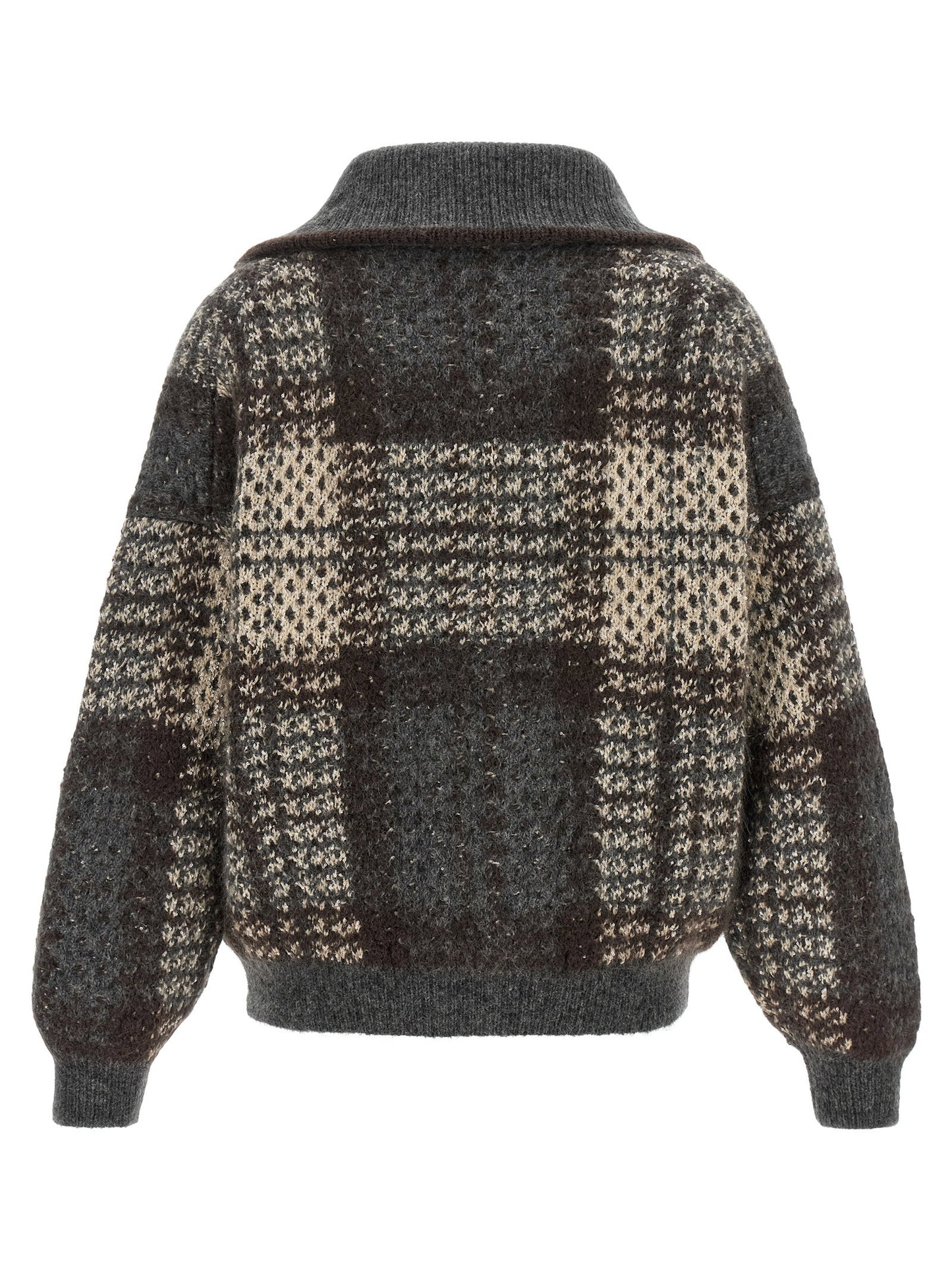 Brunello Cucinelli Double Dazzling Tartan Cardigan