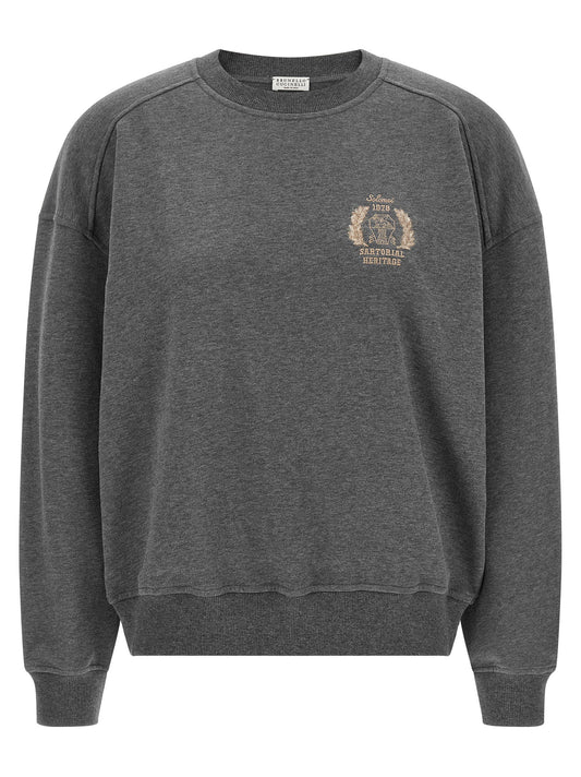 Brunello Cucinelli Coat Of Arms Embroidered Sweatshirt