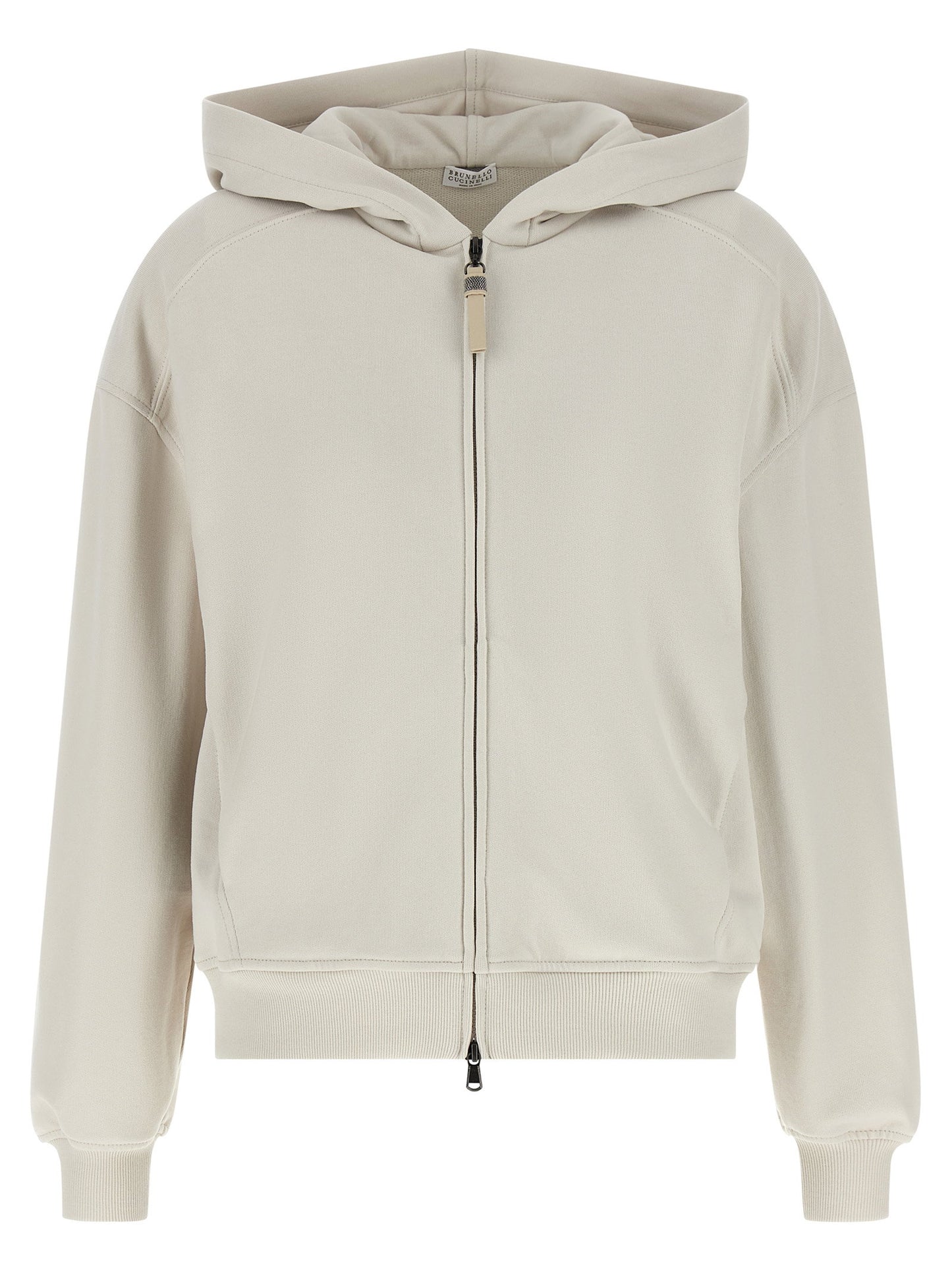 Brunello Cucinelli Shiny Zipper Pull Hoodie