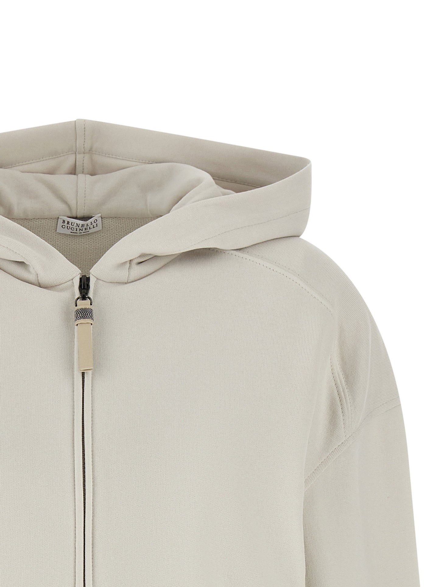 Brunello Cucinelli Shiny Zipper Pull Hoodie