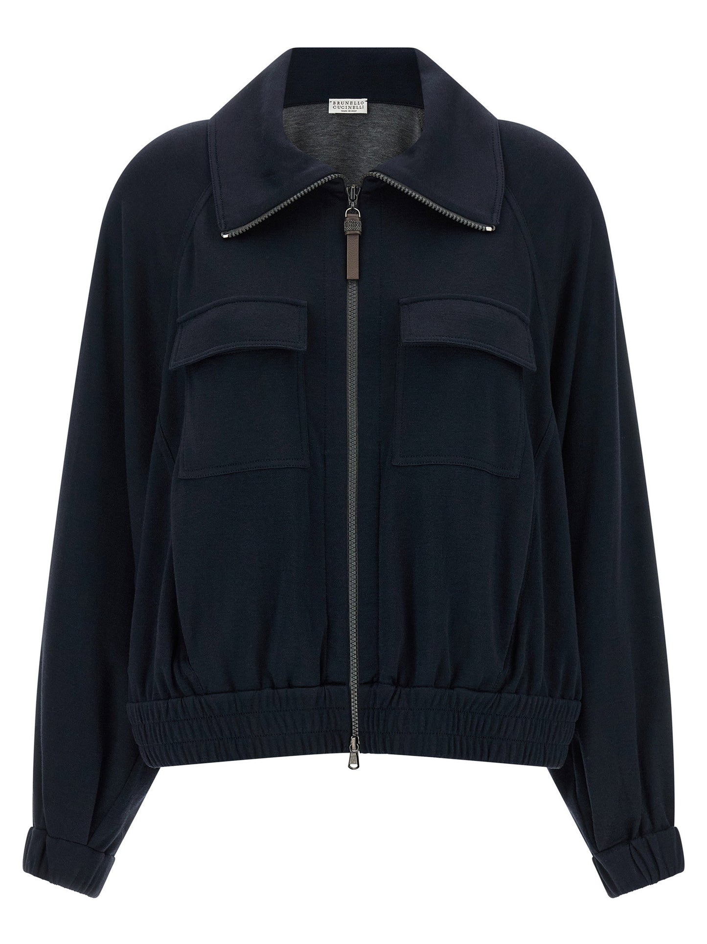 Brunello Cucinelli Shiny Zipper Pull Sweatshirt