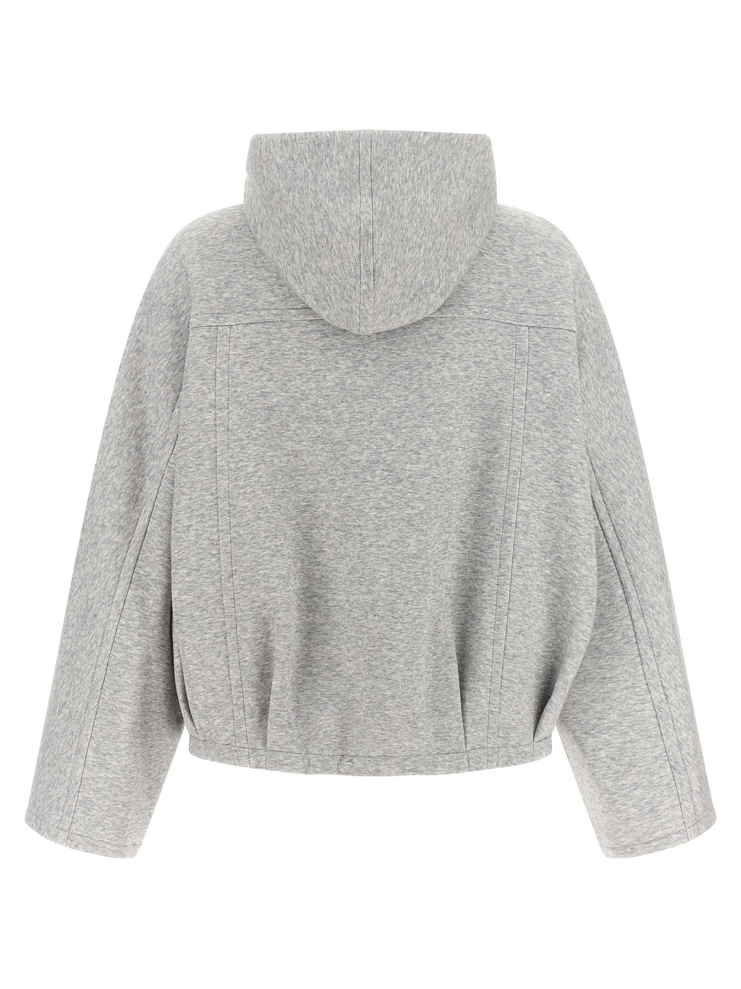 Brunello Cucinelli Shiny Zipper Pull Cropped Hoodie
