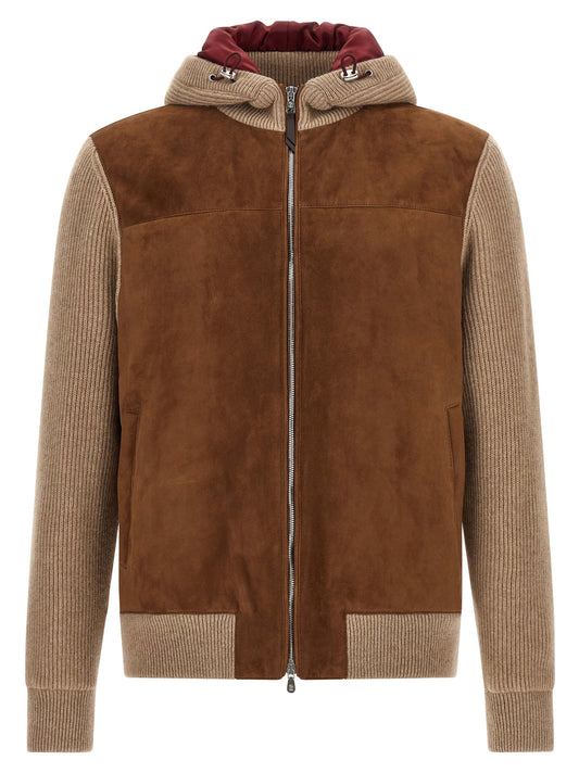 Brunello Cucinelli Suede And Cashmere Bomber Jacket
