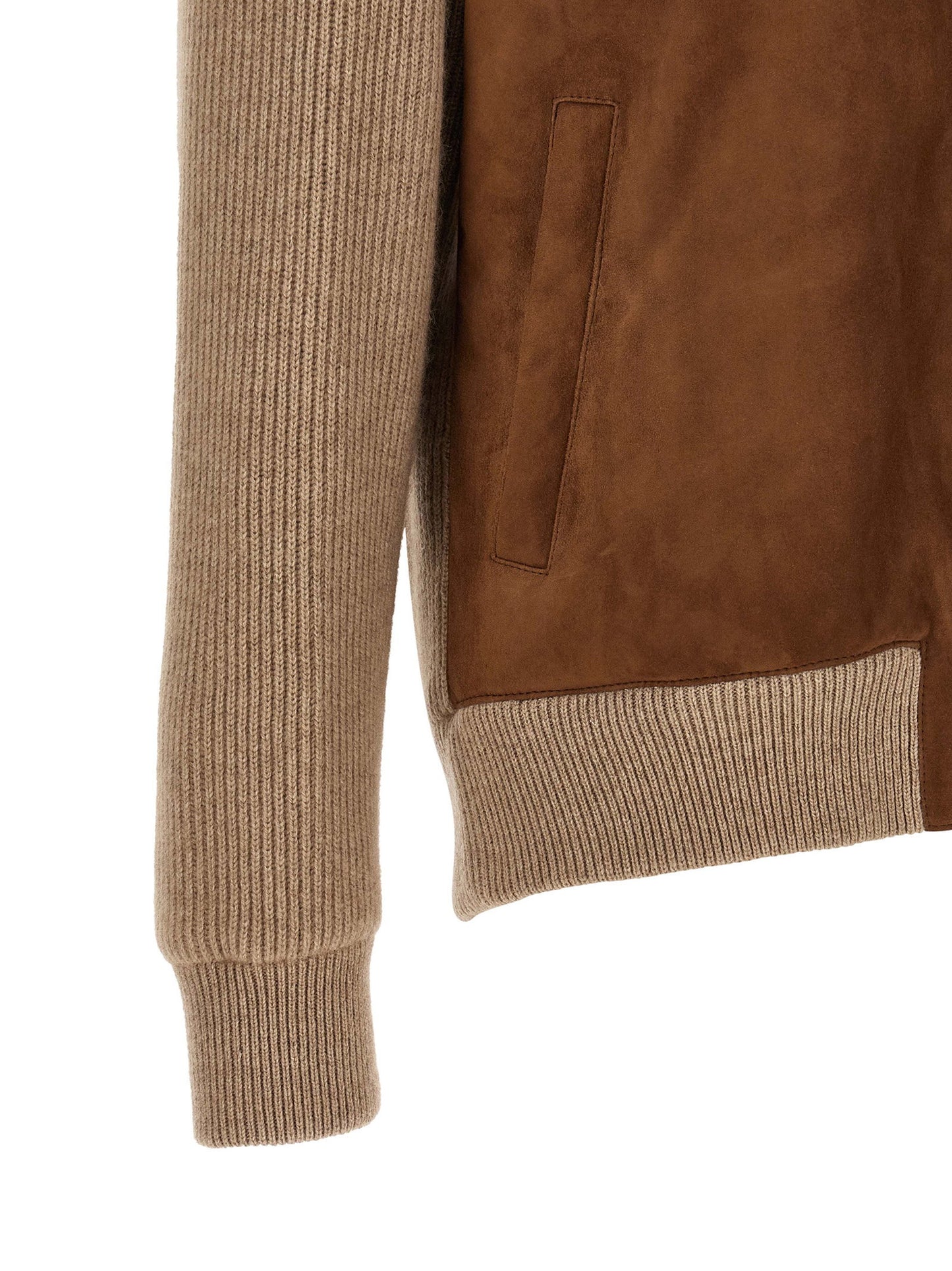 Brunello Cucinelli Suede And Cashmere Bomber Jacket