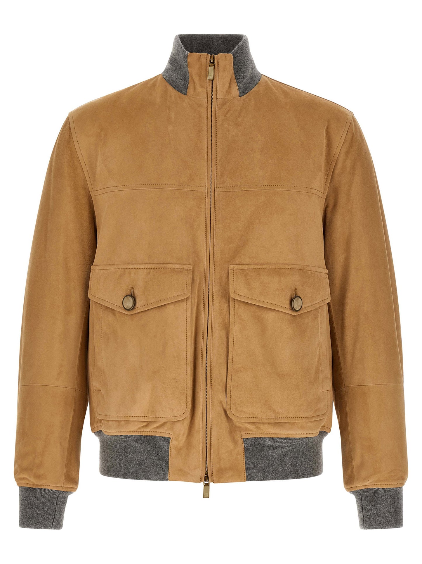 Brunello Cucinelli Padded Suede Bomber Jacket