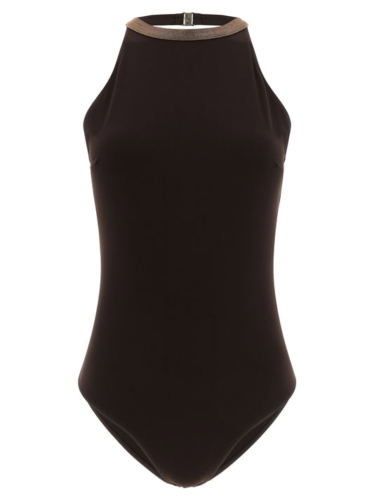 Brunello Cucinelli Precious Collar One-piece Swimsuit