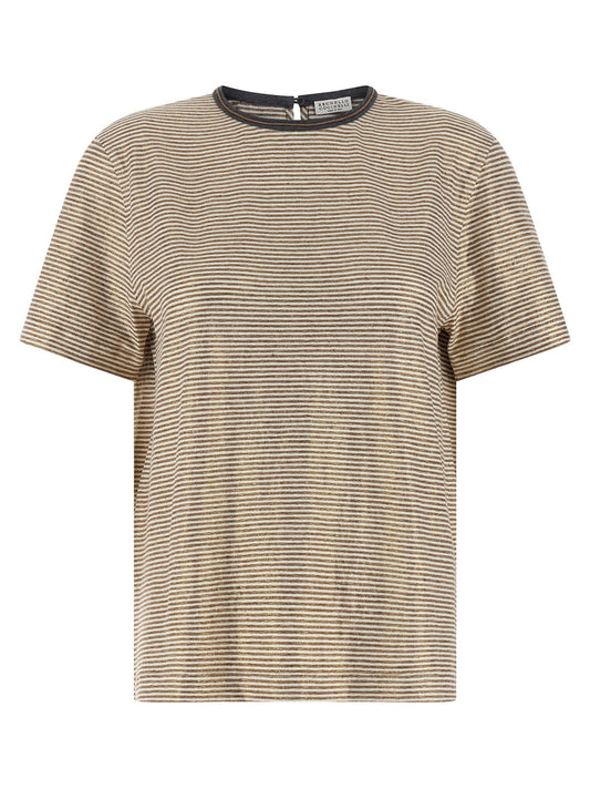 Brunello Cucinelli Shiny Collar Detail T-shirt