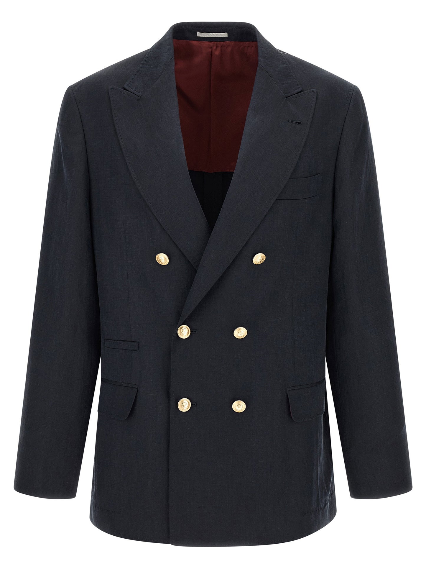 Brunello Cucinelli Silk Twill And Linen Délavé Blazer