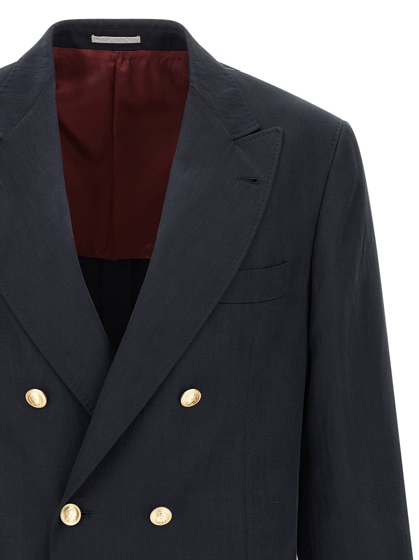 Brunello Cucinelli Silk Twill And Linen Délavé Blazer