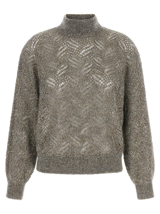 Brunello Cucinelli Dazzling Abstract Leaf Sweater