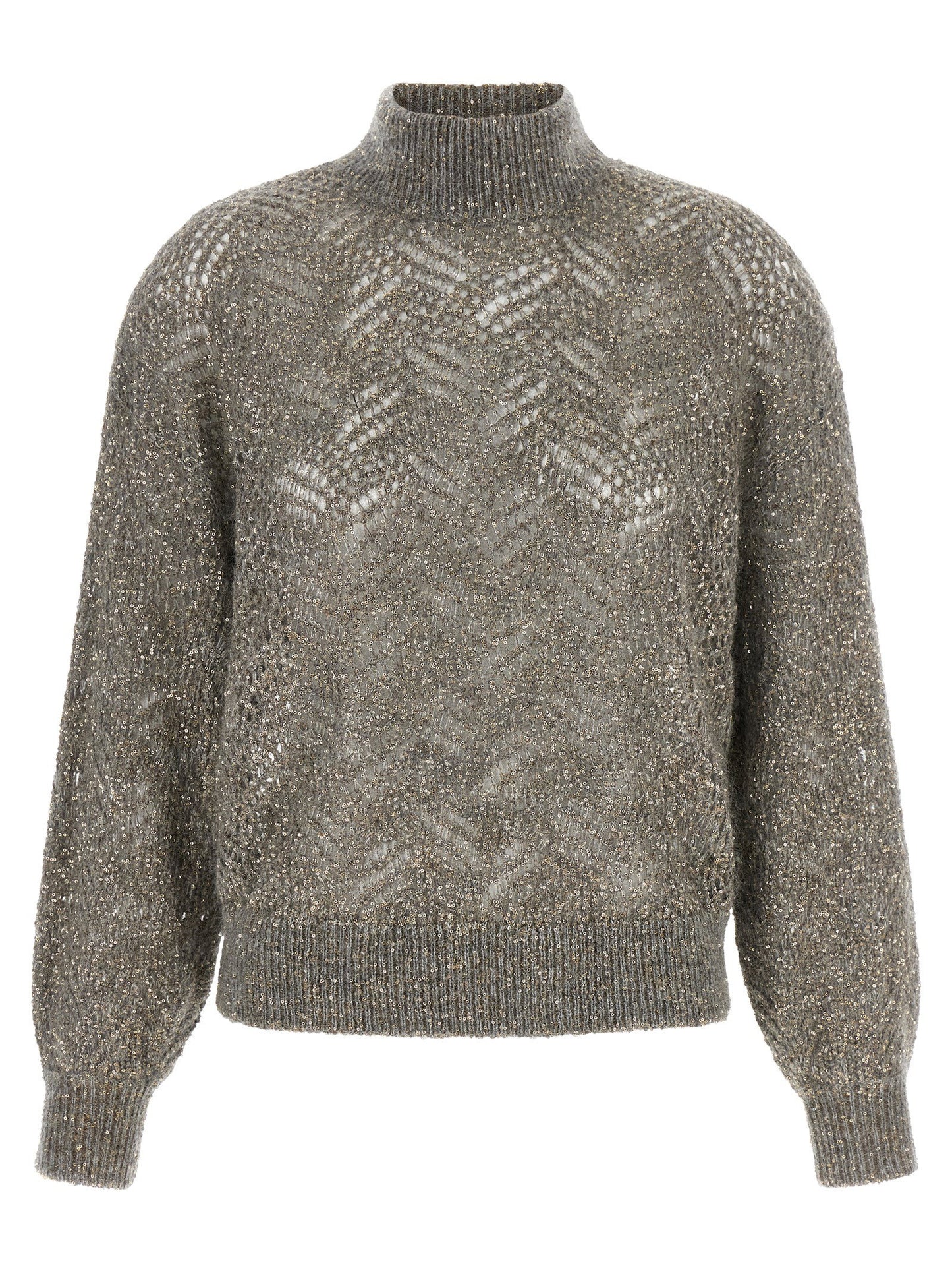 Brunello Cucinelli Dazzling Abstract Leaf Sweater