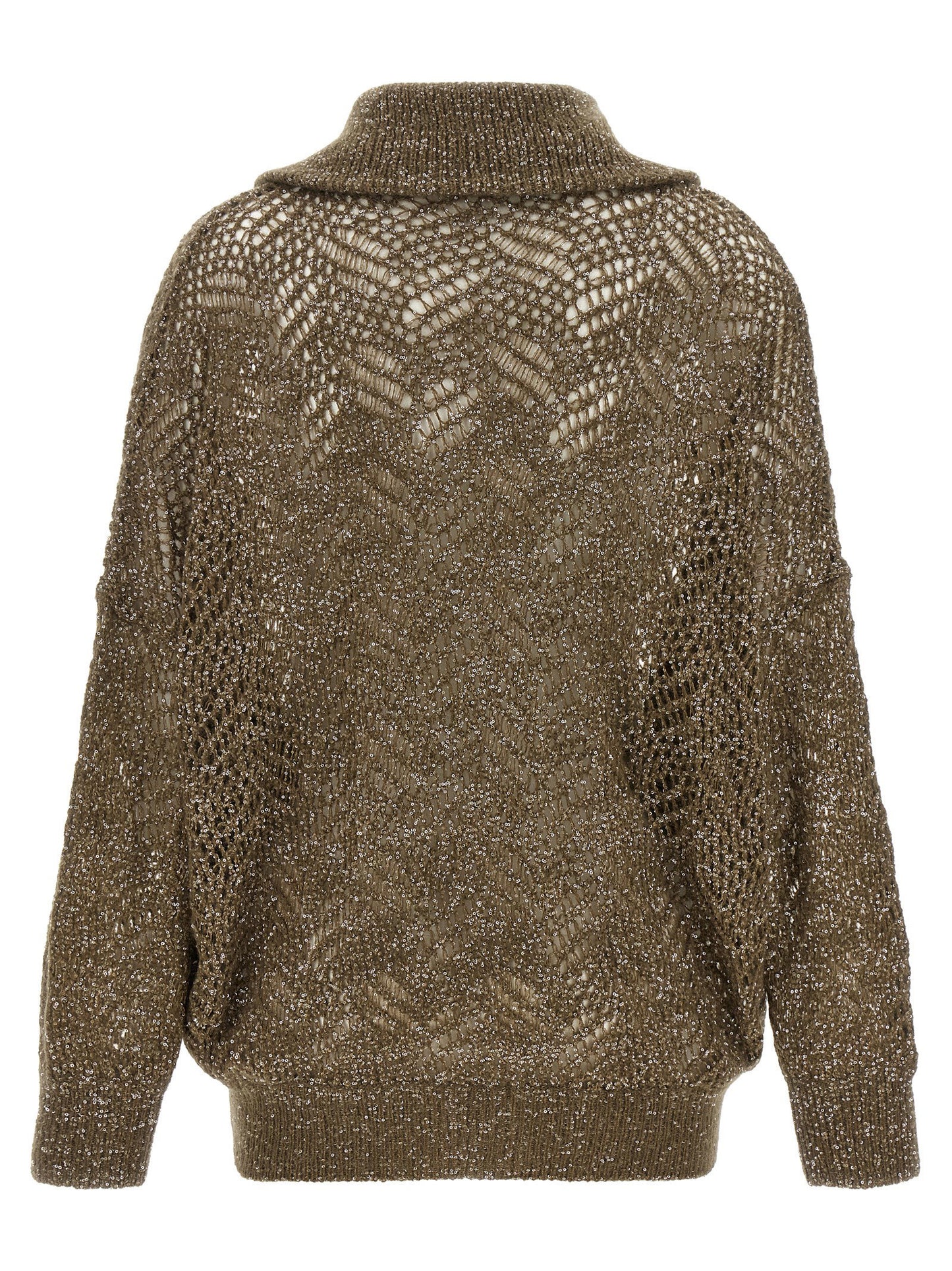 Brunello Cucinelli Dazzling Abstract Leaf Cardigan