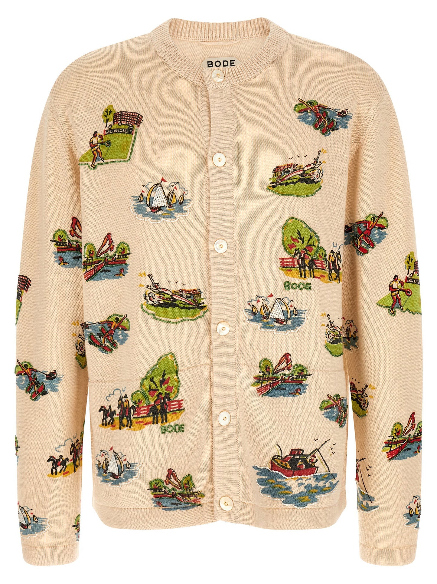 Bode Beaded Camp Cardigan