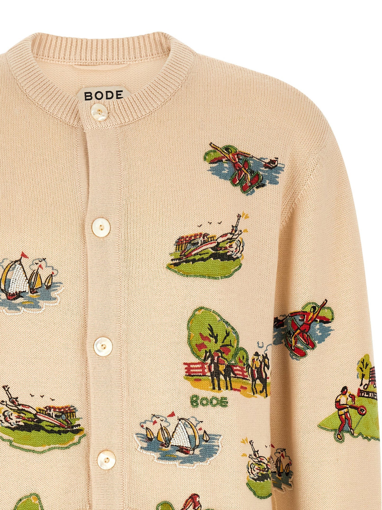 Bode Beaded Camp Cardigan