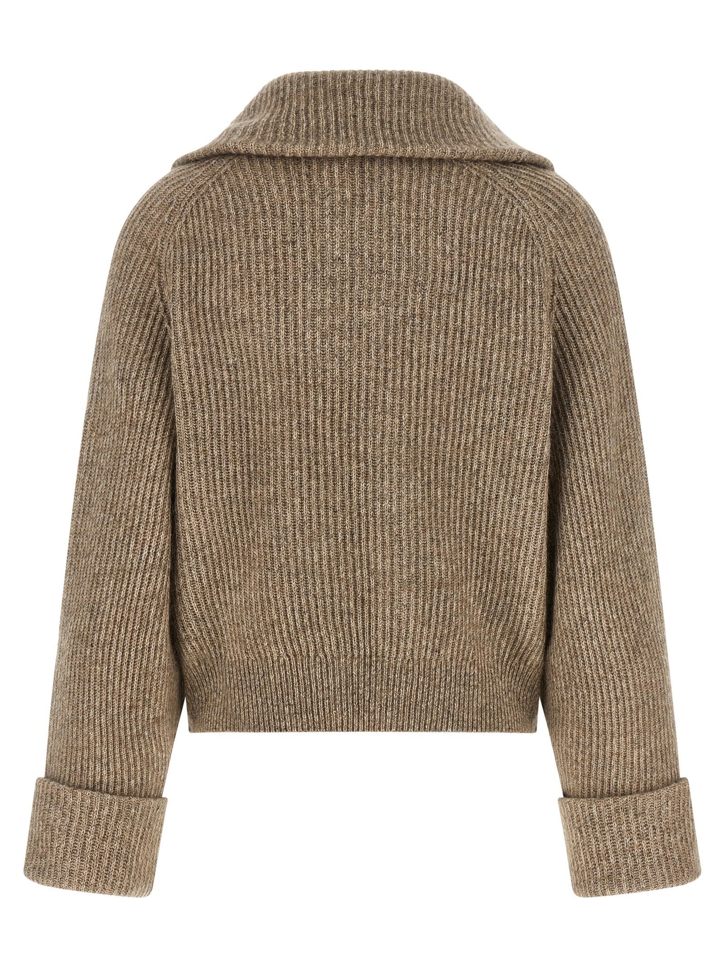 Brunello Cucinelli Shiny Zipper Pull Cardigan
