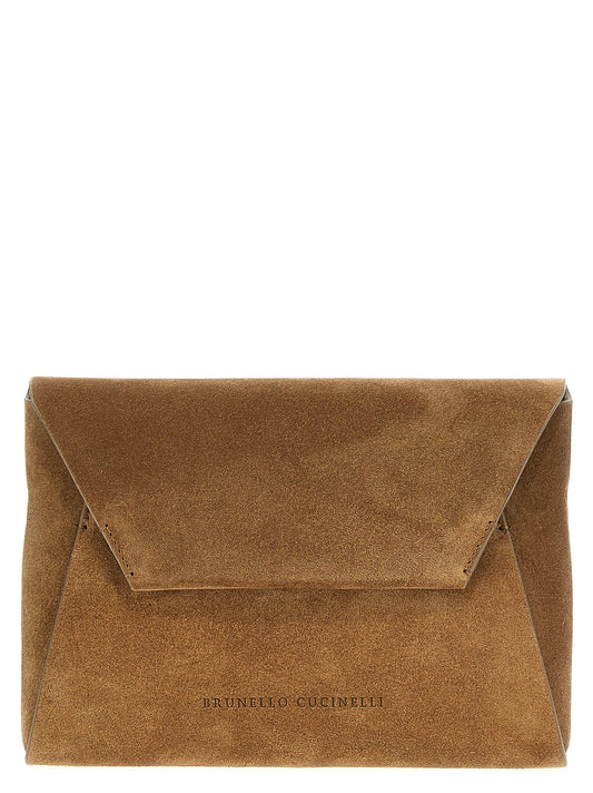 Brunello Cucinelli Monile Suede Clutch Bag
