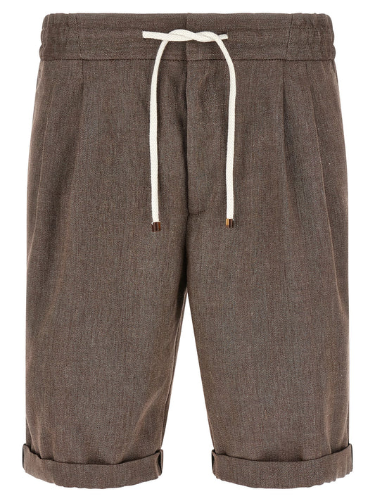 Brunello Cucinelli Linen And Wool Bermuda Shorts