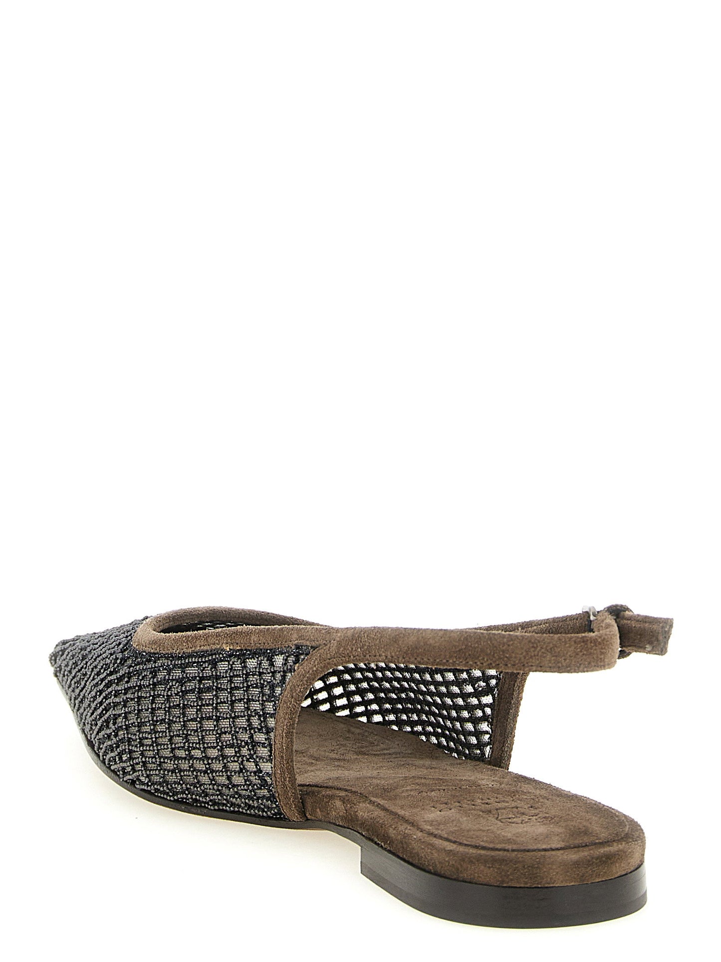 Brunello Cucinelli Precious Net Embroidery Slingback