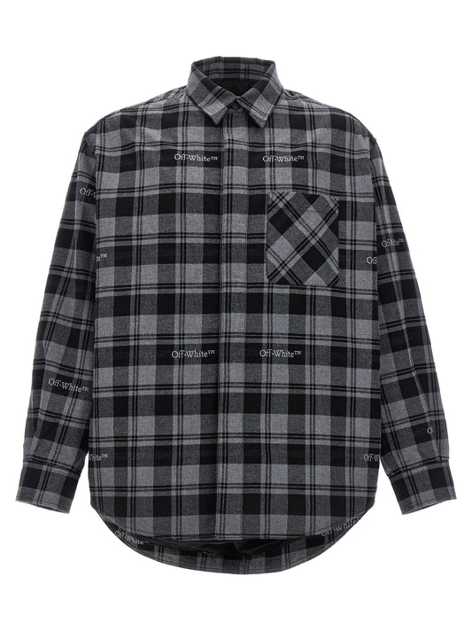 Off White Check Flannel Padded Jacket