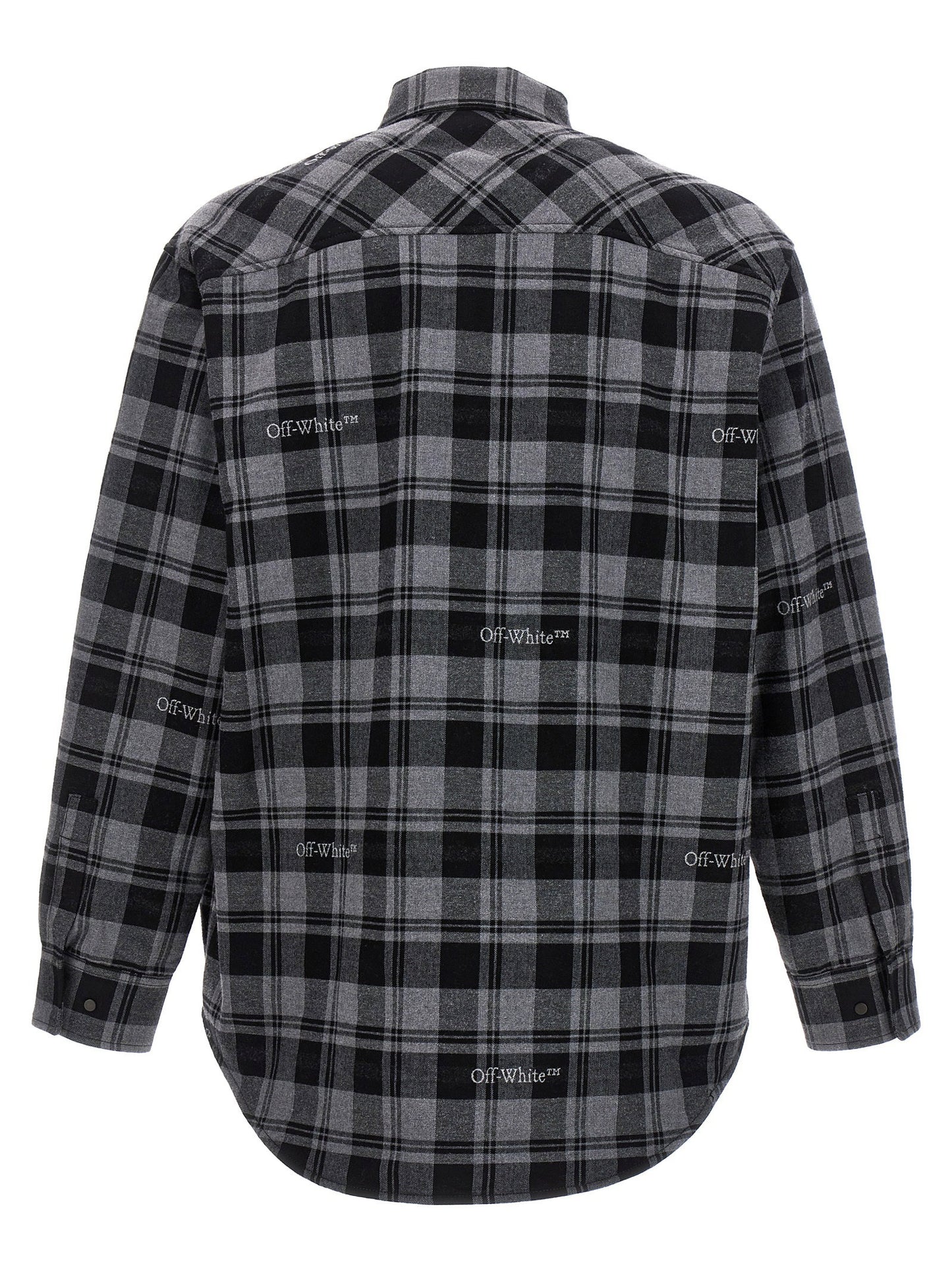 Off White Check Flannel Padded Jacket