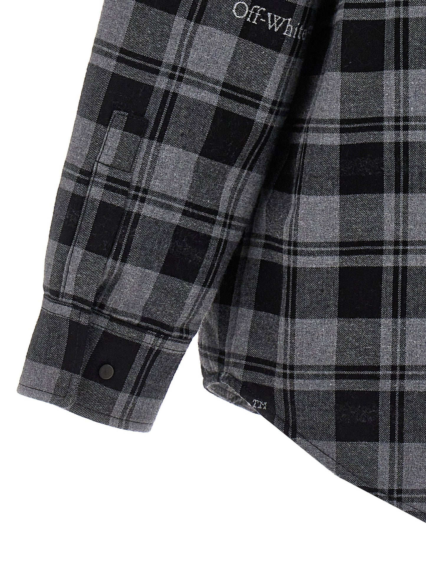 Off White Check Flannel Padded Jacket