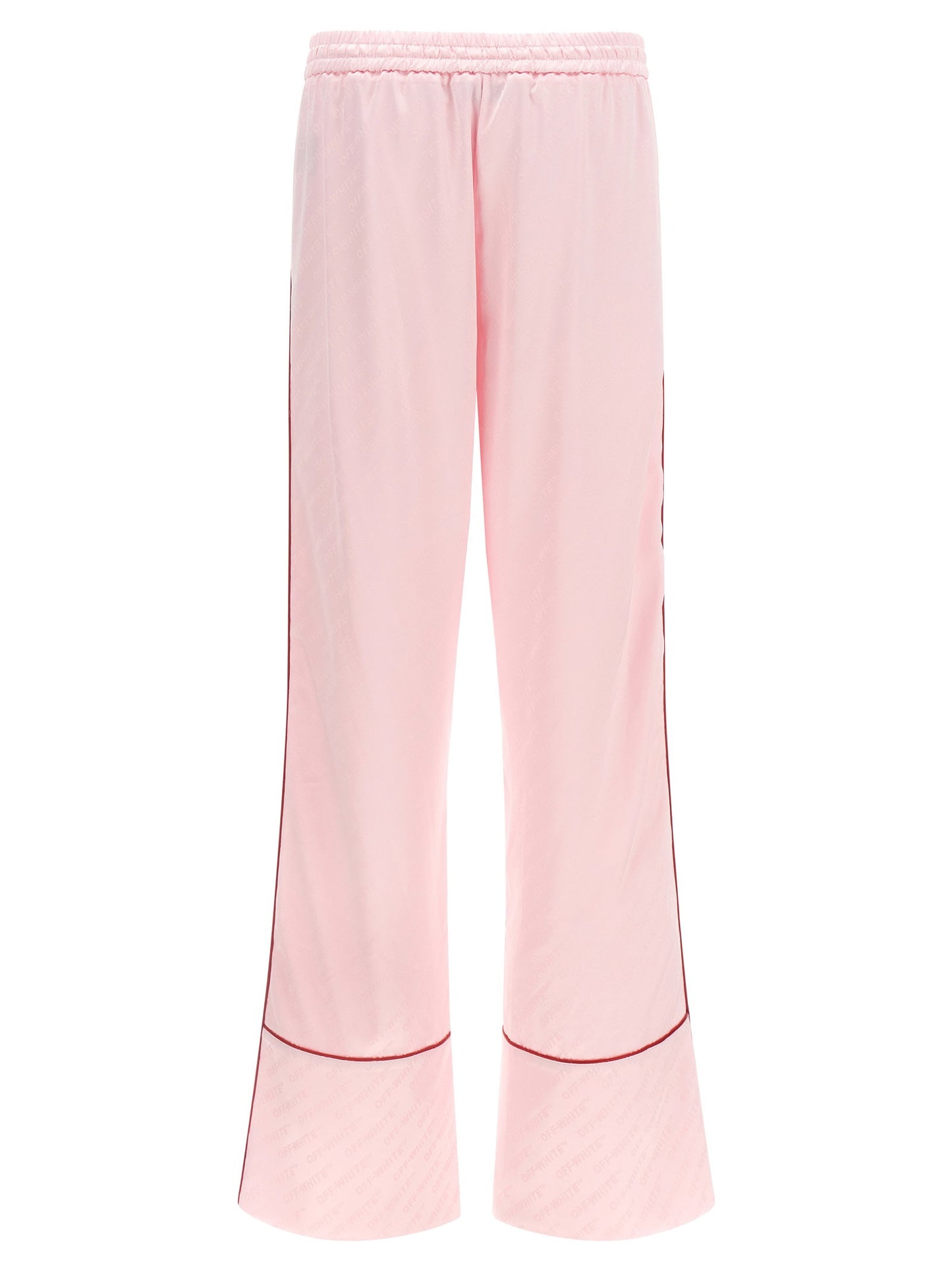 Off White Jacquard Satin Pajama Pants