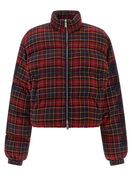 Off White Check Flan Arrow Spray Down Jacket