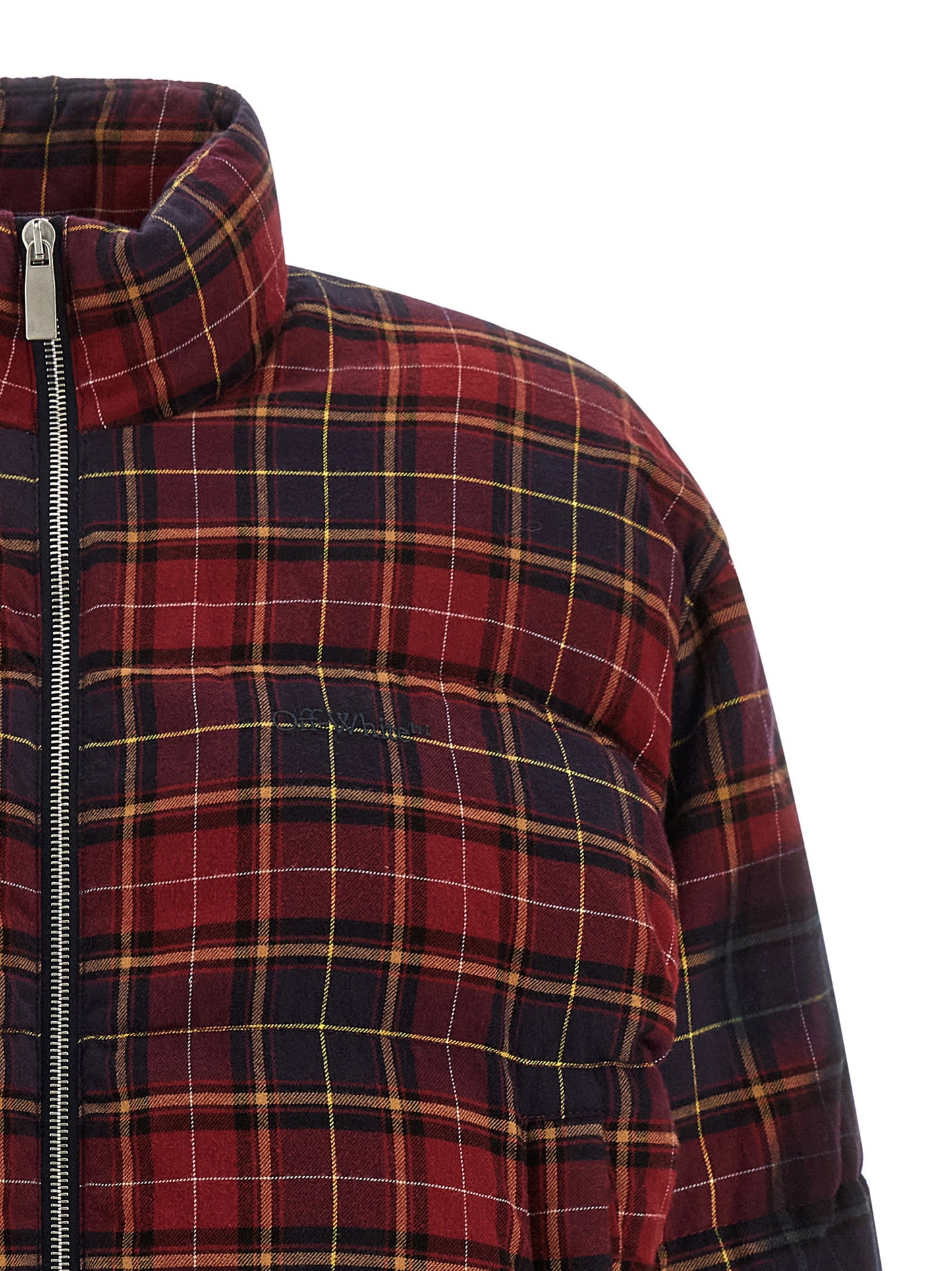 Off White Check Flan Arrow Spray Down Jacket