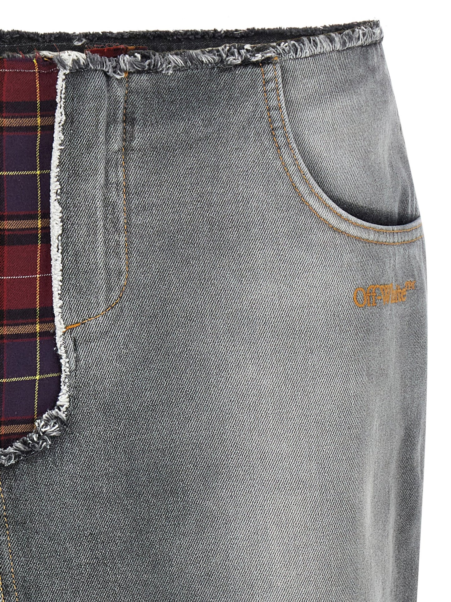 Off White Patchwork Skirt