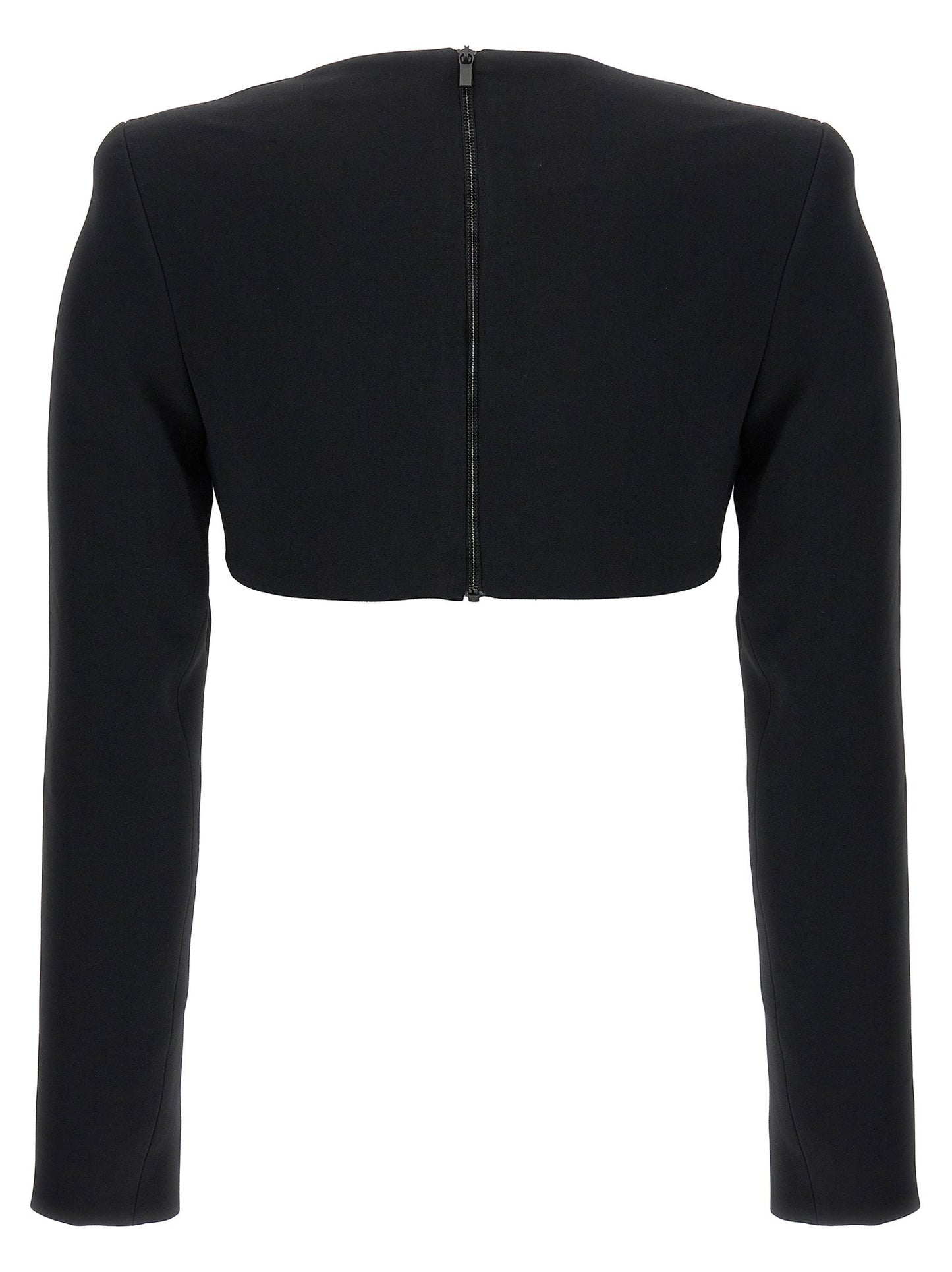 David Koma Top 3d Crystsal Chain And Square Neck