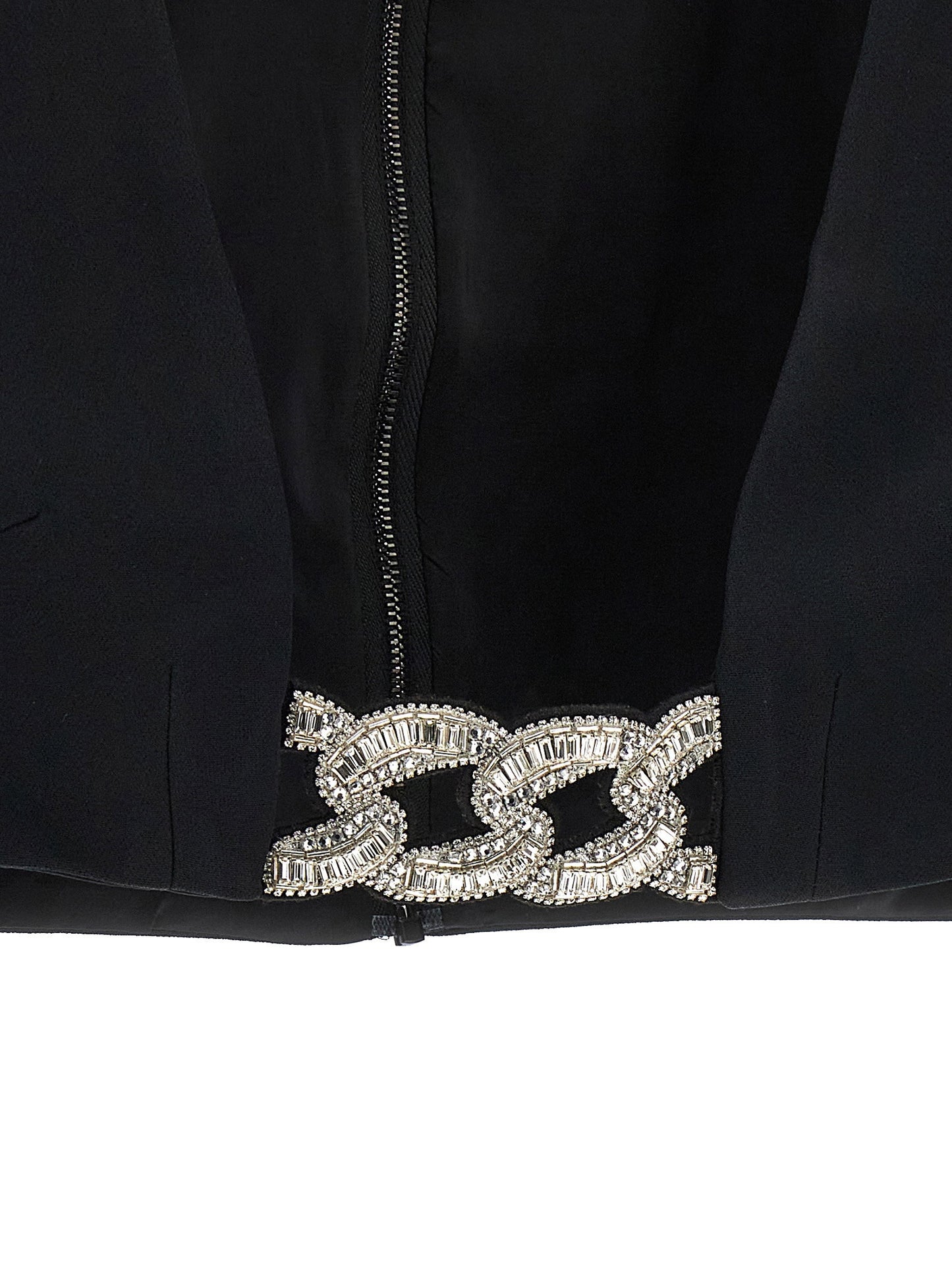 David Koma Top 3d Crystsal Chain And Square Neck