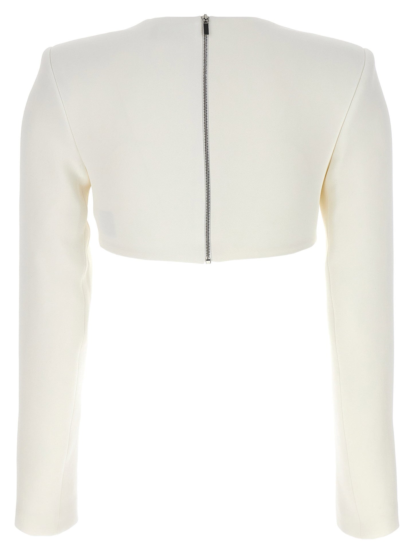 David Koma Top 3d Crystsal Chain And Square Neck
