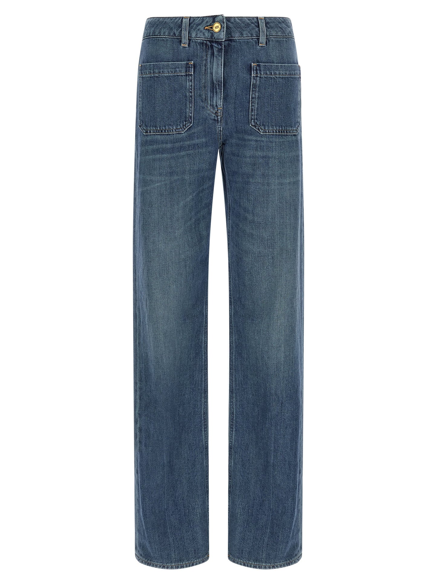 Elisabetta Franchi Logo Embroidery Jeans