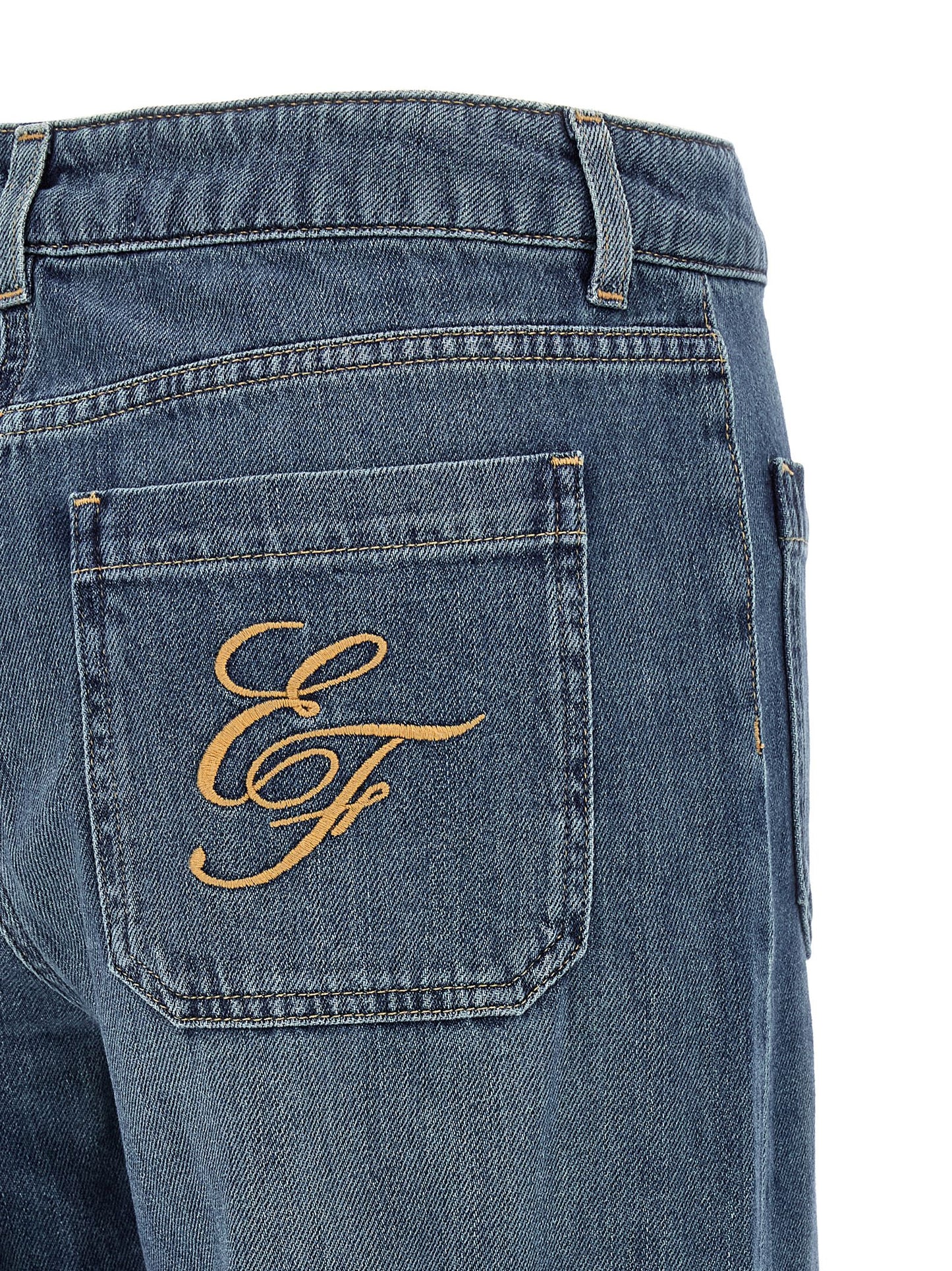 Elisabetta Franchi Logo Embroidery Jeans