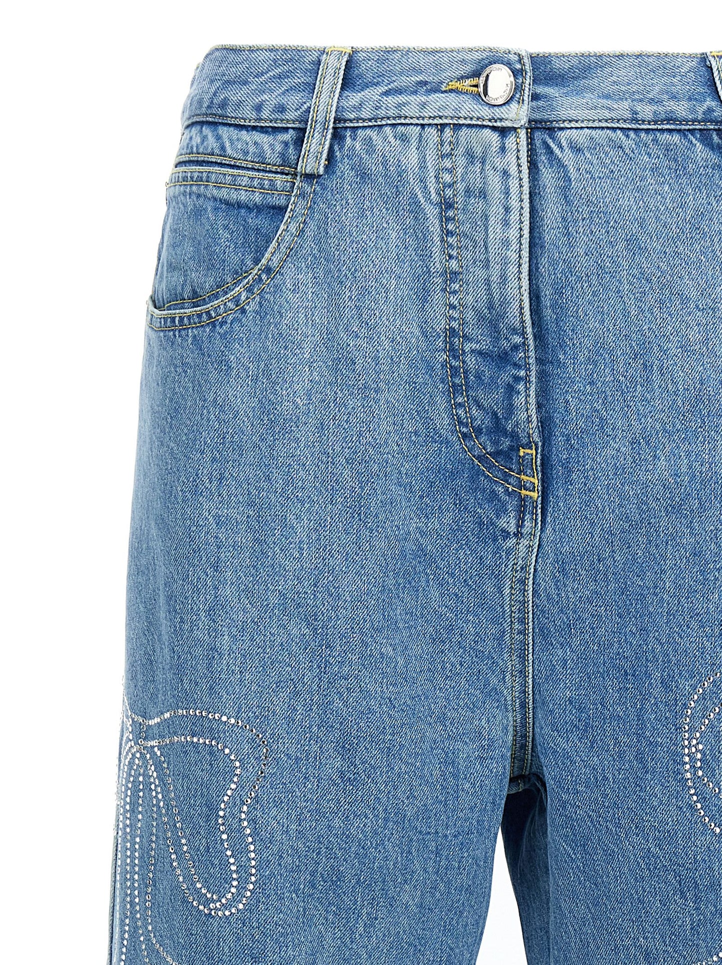 Mach & Mach Crystal Ribbon Hot Fix Jeans