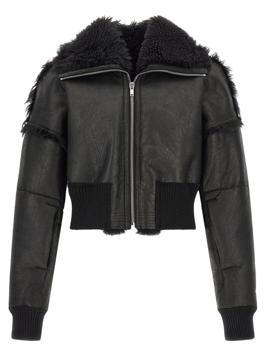 Rick Owens Flight Jkt Cropped Bomber Jacket