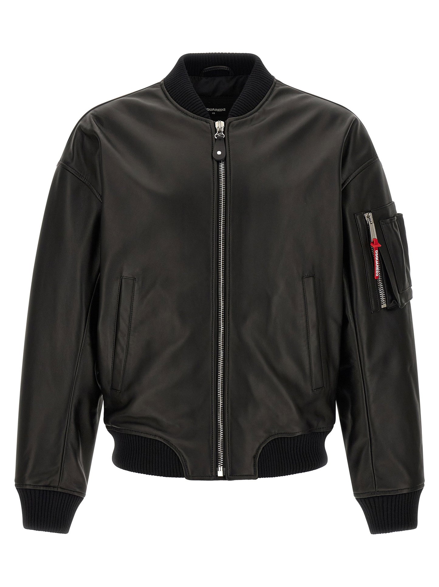 Dsquared2 Leather Bomber Jacket